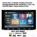 HEAD UNIT TAPE MOBIL TV MOBIL DOUBLE DIN JEC GD-6980 MIRRORLINK FULL HD