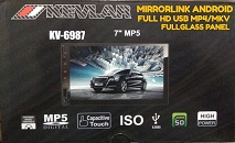 HEAD UNIT TAPE TV MOBIL DOUBLE DIN KEVLAR KV-6987 LED FULLGLASS PANEL MIRRORLINK ANDROID